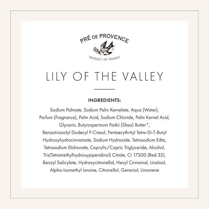 Pre de Provence Artisanal Soap Bar, Enriched with Organic Shea Butter, Natural French Skincare, Quad Milled for Rich Smooth Lather, 8.8 Ounce, Lily Of The Valley