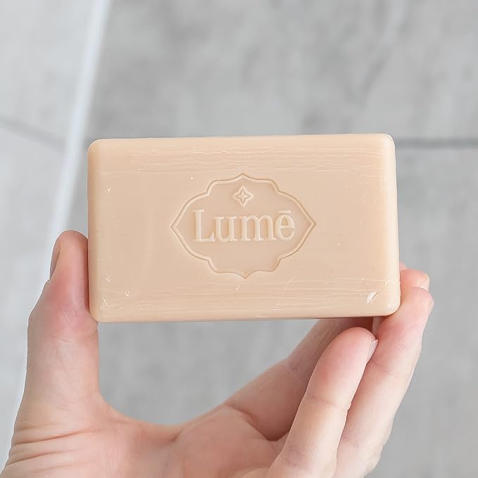 Lume Triple Milled Bar Soap - Rich Moisture & Gentle Cleansing - Paraben Free, Phthalate Free, Skin Safe - 5 ounce (Pack of 4) (Unscented)