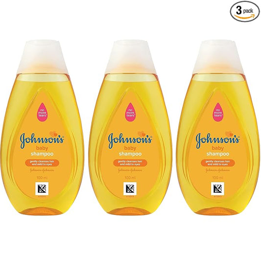 Johnson's Baby Travel Shampoo, 3 Pack 3.38 oz Tear-Free, Mild and Gentle Scalp and Hair Cleanser for Babies, Toddlers, Kids - Free of Parabens, Phthalates, Sulfates and Dyes