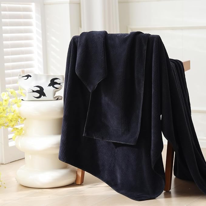40x80 Inches Bath Sheets Towels for Adults Oversized Bath Towels Extra Large Luxury Super Soft Absorbent Quick Dry Microfiber(Black,2PCS)