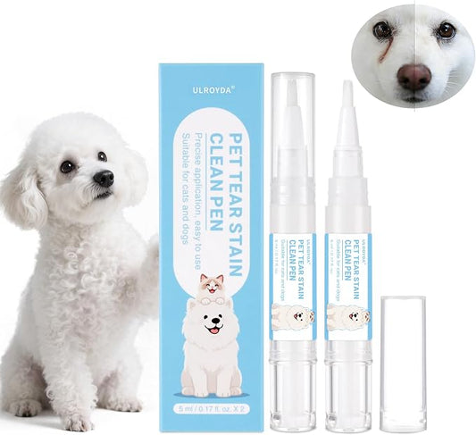 Tear Stain Remover for Dogs & Cats - Aloe Vera & Blueberry Extracts, Dog Eye Cleaner Pen for Discharge & Crust, Natural Plant-Based Pet Tear Stain Remover, Dog Grooming Supplies for Puppy & White Dogs