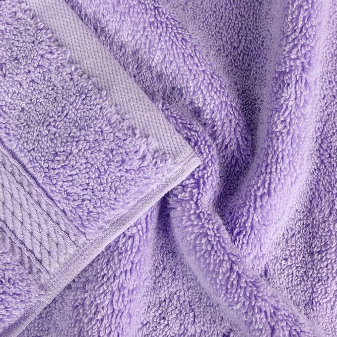 SUPERIOR Egyptian Cotton Ultra Plush & Absorbent, 3 Piece Set, Purple | Quick Dry, Soft Luxury Towel Set, Bath Essentials, Guest Bath, Spa, 1 Bath, 1 Hand, 1 Face Towels, Madeline Towels
