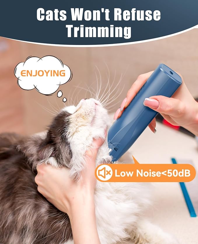 oneisall Pet Clippers for Cat Matted Hair, Quiet Pet Shaver for Cats | Waterproof Cordless Cat Clippers for Matted Long Hair with Storage Bag,Lightweight and Easy to Use for Cat, Pet, Small Dog