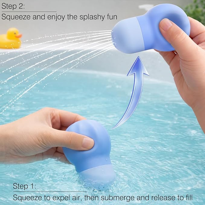 Sensory Squeezing Water Bath Toys for Toddlers,6PCS Bath Tub Pool Floating Toys for Babies Kids 1-3，Textured Fidget Toys Stocking Stuffers Gifts for Boys Girls 18+ Months