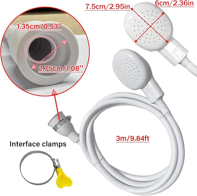 9.84FT Sink Spray Hose,Portable Sink Hose Sprayer, Shampoo Sprayer Hand Heldhead Shower Spray for Bathing Pets,Washing Hair,Rinsing Vegetables