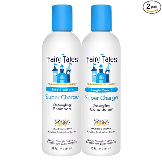 Fairy Tales Tangle Tamer Detangling Shampoo and Conditioner for Kids - Ultra Moisturizing and Anti Frizz Protection - Paraben Free, Sulfate Free - 12 Oz (2 pack)