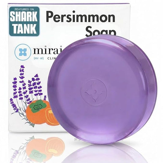 Mirai Clinical Persimmon Soap for Old People Smell, Nonenal® Odor Solution | Japanese Persimmon Soap with Lavender Scent, Green Tea Extract, Deodorizing Bar for Men and Women, Gentle for All Skin Types