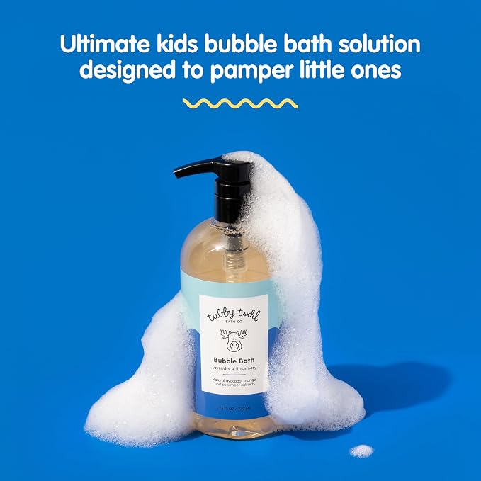 Tubby Todd Bubble Bath for Kids, Toddlers & Babies - Hypoallergenic, Non-Irritating Sensitive Skin Bubble Bath - 1 Pack, 25 fl oz - Lavender Rosemary