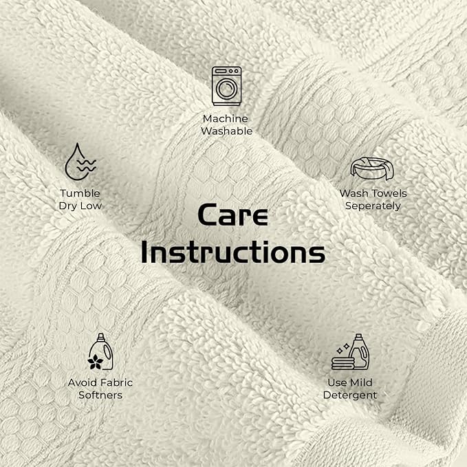 RIVERSIDE 12-Pack Premium 100% Cotton Cannoli Cream Face Towels for Bathroom [12x12] - Reusable Luxury Face Wash Cloths for Showering - 550 GSM Super Soft & Absorbent Washcloths for Body, Spa & Gym