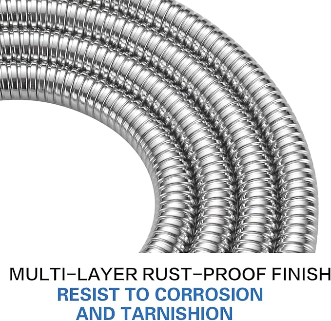 RUMOSE 79 inches Extra Long Shower Hose, Polished Chrome | Shower Head Extension Hose, Attachment Flexible Handheld Shower Sprayer Hose, Stainless Steel Shower Tube