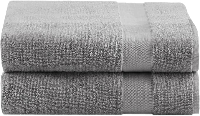 Comfort Spaces Turkish Bath Sheet Set 35x70 Oversized of 2 Piece Large Bath Towels Beach Towel 100% Turkish Cotton Towel Set for Bathroom Luxury Highly Absorbent Ultra-Soft Quick Dry Towel Charcoal
