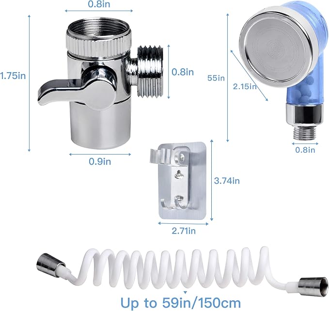 Sink Faucet Hose Sprayer Akamino Hair Washing Hand Shower Spray Faucet Attachment with Hose for Indoor Outdoor Kitchen Bathroom Tool Rinser