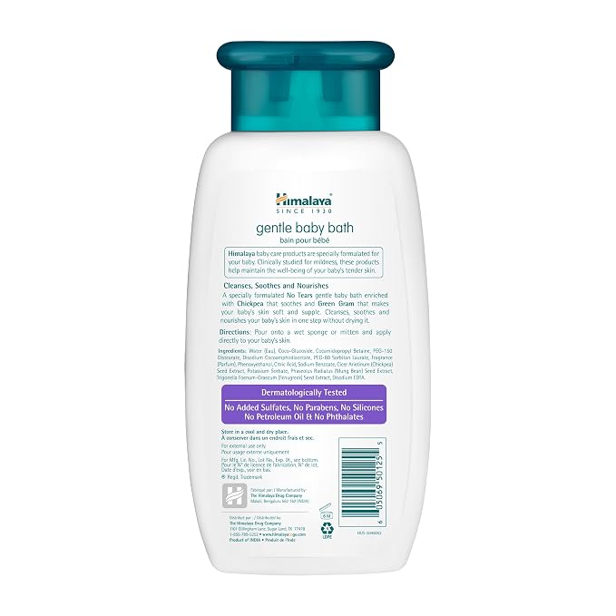 Himalaya Gentle Baby Bath, Gentle, Non-Irritating Cleanser for Nourishing Your Baby’s Skin, 6.76 oz