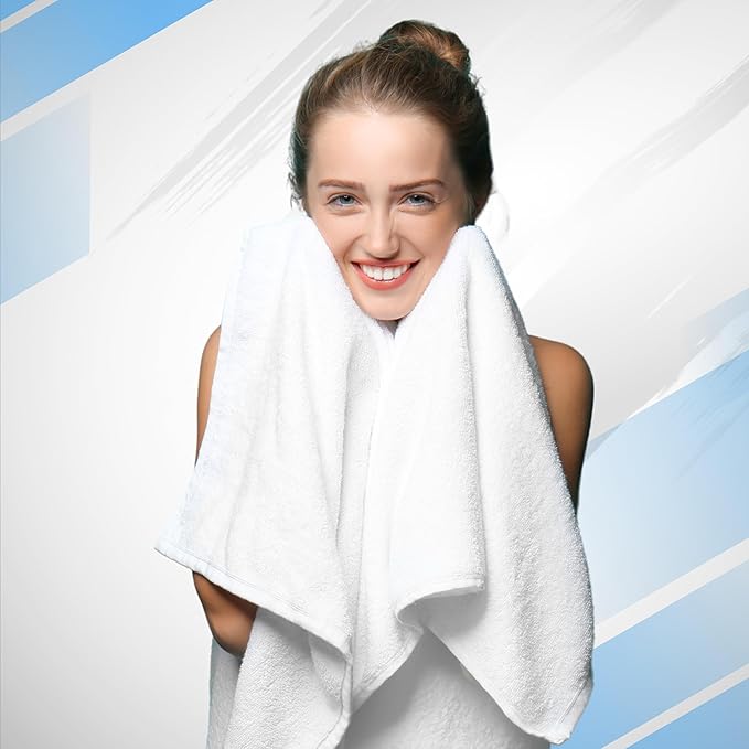 Infinitee Xclusives Luxury 100% Ring-Spun Cotton Bath Towels Set of 4 (27x54 inches) – Soft, Absorbent & Quick-Drying Towels for Bathroom, Gym, Spa & Hotel Use (Serene Teal, Bath Towels)
