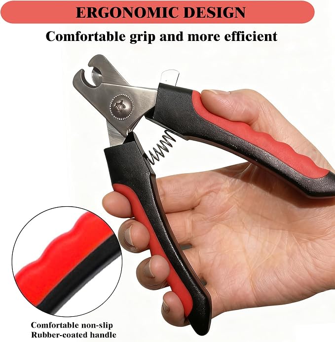 Dog Nail Clippers and Trimmers with Safety Guard — Sharp & Queit Dog Toenail Clippers for Large & Small Dogs with Free Nail File