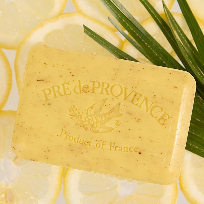 Pre de Provence Artisanal Soap Bar, Enriched with Organic Shea Butter, Natural French Skincare, Quad Milled for Rich Smooth Lather, 8.8 Ounce, Lemongrass