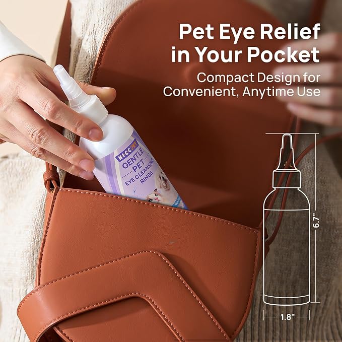 HICC PET Eye Wash for Dogs & Cats, Gently Cleans Eye Crust, Debris & Discharge, Eye Cleaner for Pets – Routine Eye Care & Cleaning 5.1 fl oz