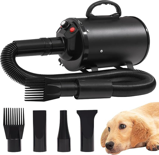 2800w 75m/s Pet Dryer Stepless Adjustable Speed Temperature Dogs Grooming Blow Dryer with Heater for Pets Hair Dryer