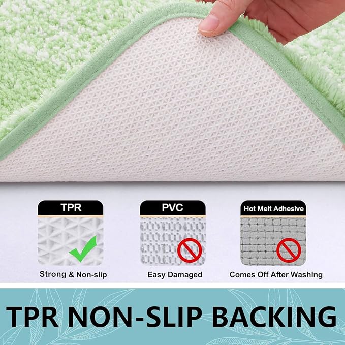 Arotive Microfiber Bathroom Rugs, Shaggy Soft and Absorbent Bath Rug, Thick Plush Machine Washable Dry Bath Mats for Bathroom, Tub and Shower, 59x24, Sage Green, Rectangular