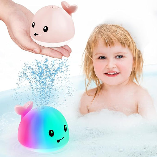 Gigilli Baby Bath Toys, Light up Bath Toys for Kids Ages 1-3, Pool Water Toys 1 Year Old Boys Girls Gifts, 6-12-18 Months Baby Whale Bath Toy Sprinkler, Toddler Fountain Bathtub Water Table Toy
