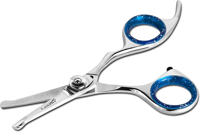 Laazar Straight Dog Grooming Scissors - Comfortable Around The Eyes Cat & Dog Scissors | Blunt Dog Trimming Scissors| Premium Stainless Steel | Grooming Scissors For Dogs - Small Dog Scissors