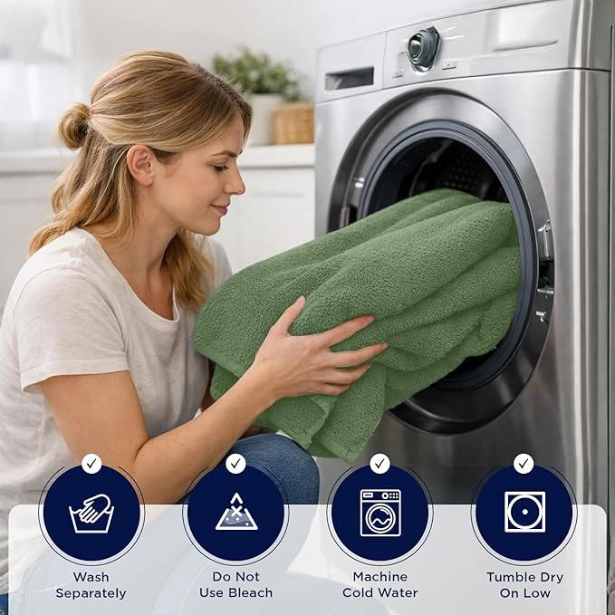 DAN RIVER 2 Pack Luxury Bath Sheets 35x70, 600 GSM, Soft & Quick Dry 100% Ring Spun Cotton Towels Ideal for Hotels, Spas, Gyms & Salons Extra Large, Sage Green