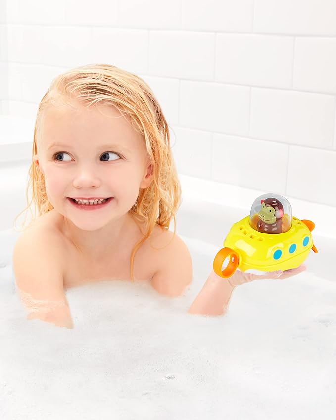 Skip Hop Pull & Go Monkey Submarine: Baby Bath Toy, Marshall Monkey Zoo Character