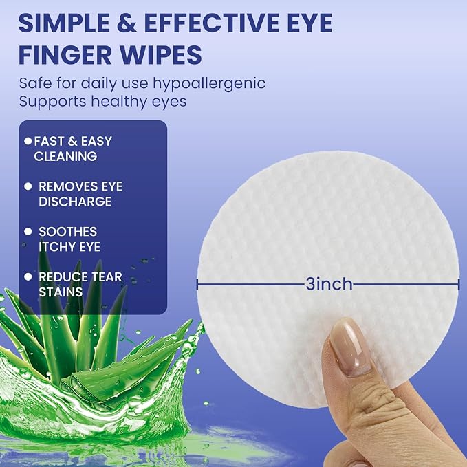 Dog Eye Wipes 180 Counts, Gently Clean Eye Wipes for Dogs & Cats Textured Grooming Pet Eye Wipes for Dogs and Cats, Fight Tear Stains, Eye Debris, Discharge, Mucus Secretions with Aloe & Chamomile