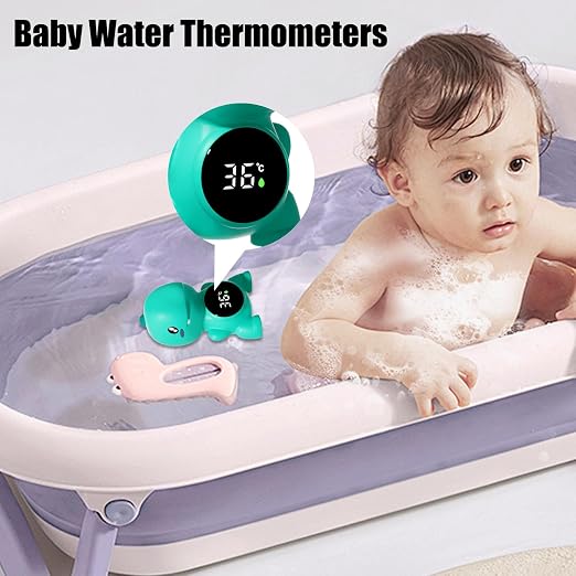 Bath Thermometer – ABS 12×7cm | Little Dinosaur Digital LED Water Temperature Display | Floating Bath Safety Thermometer for Newborns Boys and Girls Shower and Tub Use