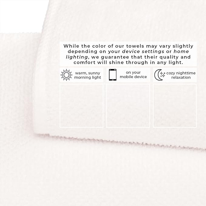 Great Bay Home 100% Cotton 6 Piece Towel Set - Absorbent, Quick-Drying, Durable Bath Towels for Bathroom Decor - Low-Twist, Two-Ply Fibers (Ivory)