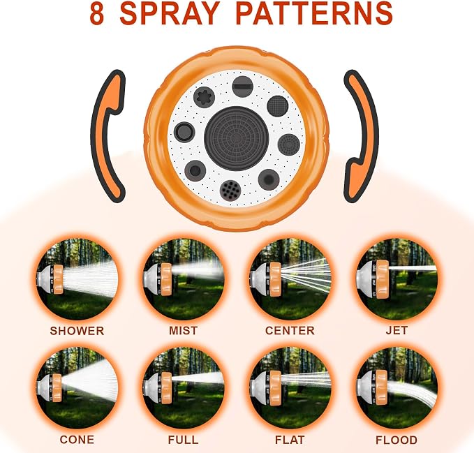 Premium Dog Washing Hose Attachment, 8-Pattern Dog Bath Sprayer, Easy-Control Hose Nozzle with Soap Dispenser for Garden, Pet Shower and Car Wash