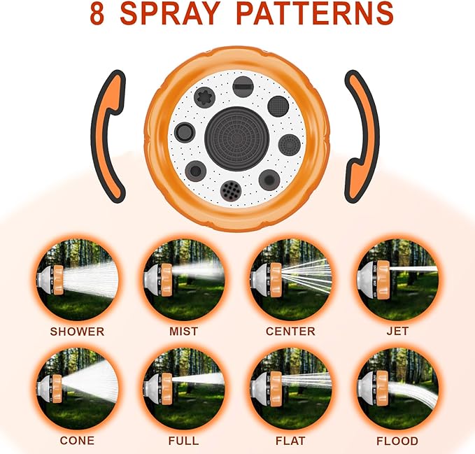 Dog Washing Hose Attachment with Car Wash Mitt, 8-Pattern Dog Bath Sprayer, Easy-Control Hose Nozzle with Soap Dispenser for Garden, Pet Shower and Car Wash