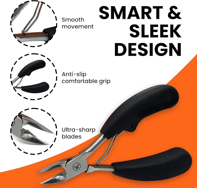 Kohm Toenail Clippers | Extra-Wide Blade & Non-Slip Grip for Thick, Ingrown & Fungal Nails | Heavy Duty Nail Cutter for Seniors, Men, Women & Pets