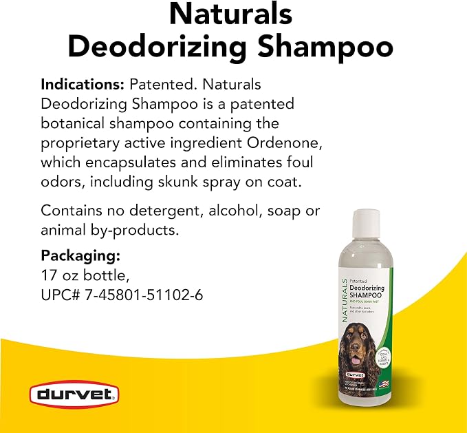 Durvet Naturals Deodorizing Shampoo, 17-Ounce