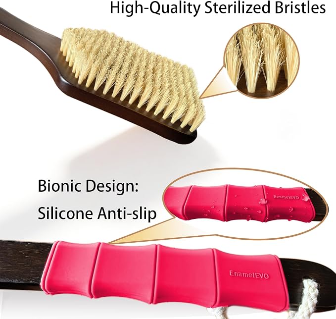 Back Scrubber for Shower,Exfoliating Shower for Men with Long Handle,Dry Brushing Body Brush,Lymphatic Contour for Full Body Exfoliation, Skin Cleansing & Lymphatic Drainage