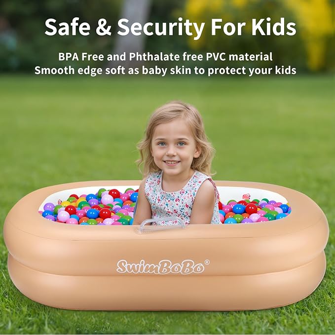 Inflatable Baby Bathtub – Soft, Portable Baby Bath for Infants and Toddlers, Easy to Inflate, Waterproof, Ideal for Home and Travel (Basic)
