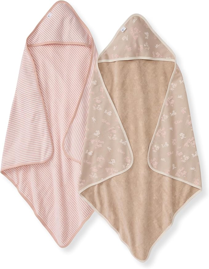 Burt's Bees Baby Infant Hooded Towels, Unisex Bath Essentials, 2-Pack | Soft and absorbent knit terry 100% organic cotton baby hooded towel that is durable and soft, measures 29" x 29"