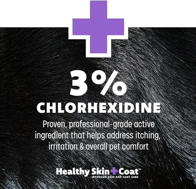 Advanced Medicated Comfort Dog Shampoo, 16 oz - 3% Chlorhexidine, 1% Hydrocortisone, Delivers Fast Itch Relief, Supports Skin and Coat Health, Made in The USA