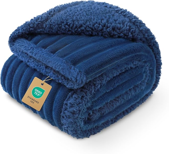 Luciphia Waterproof Dog Blanket for Small Puppy Ultra-Soft Calming Cut Pile Flannel Throw Durable & Warm Furniture Protection for Couch Car Pet Cat Blanket Machine Washable Deep Navy,S(40''x28'')