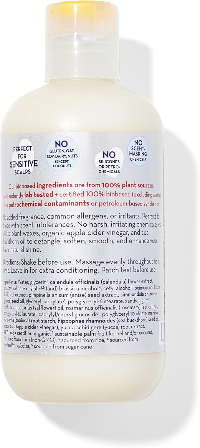 California Baby Super Sensitive Hair Conditioner | 100% Plant-Based | Fragrance Free Conditioner | Rinse-out or Leave in Conditioner | 251 mL / 8.5 oz
