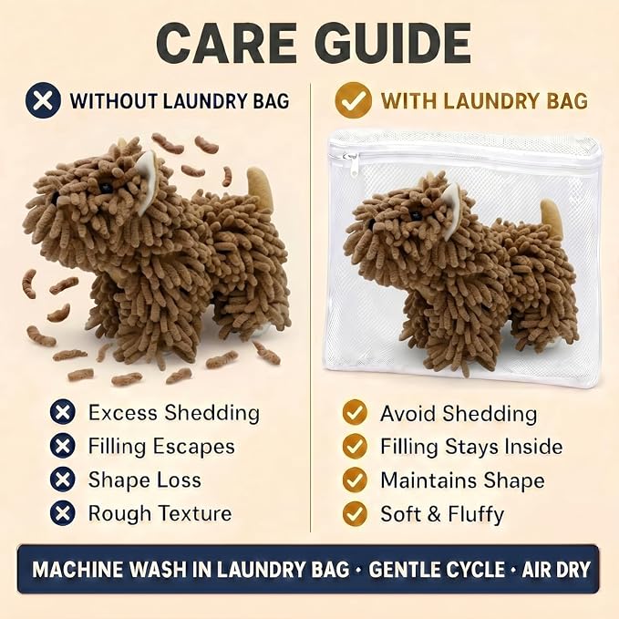 Cute Dog Chenille Hand Towel, 3D Puppy Hangable Fuzzy Ball Hand Towel Microfiber Super Soft Absorbent Bathroom & Kitchen Towels with Hanging Loop, Can Be Placed on the Sink Countertop (Dark Brown)