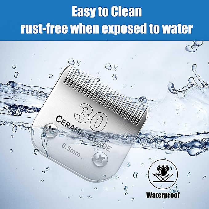 Dog Grooming Replacement Blades Compatible with Andis Dog Clipper, Dog Clipper Blades Compatible with Oster A5,Wahl KM-10 Series Dog Clipper,#30 Blades (0.5mm)