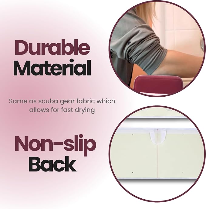 Supa Ant Bath Kneeler –8 Suction Cups & 1.5" Padding.Certified Non Toxic Bath Kneeling Pad for Bath Tub & 5 Bath Toy Organizer. Fast Dry Baby Bath Kneeler and Elbow Rest Pad Set Bordeaux