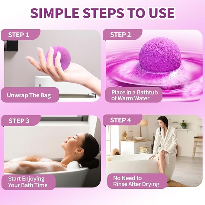 Bath Bombs for Women & Men, 24-Pack Handmade Natural & Organic Essential Oil Bath Bomb, Easter Basket Stuffers for Adults, Spa Relaxing Birthday Gifts for Wife Girlfriend Coworkers