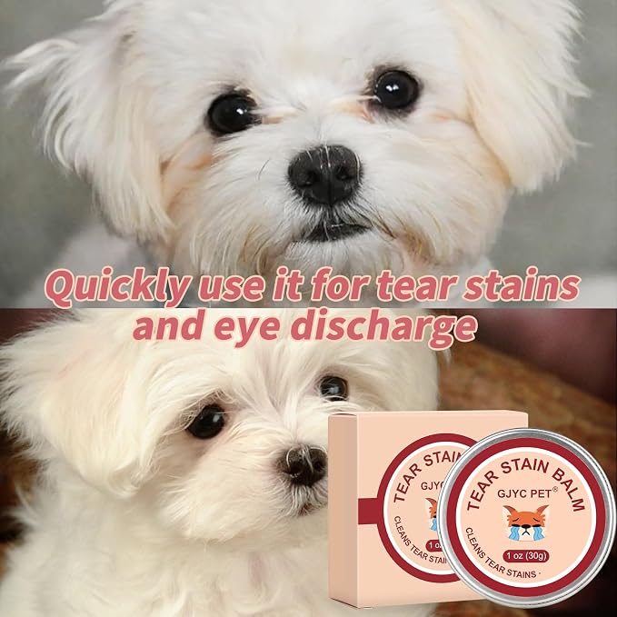Pet Tear Stain Remover Balm - 1 oz (30g) Natural, Plant-Based Eye Care for Dogs and Cats - Gently Cleanses and Restores Sparkling Eyes