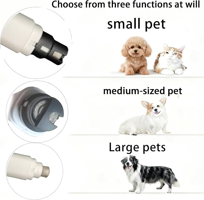 Pet Nail Grinder for Dogs & Cats, 2-Speed Electric Pet Nail File with Safety Guard, Low Noise & USB Rechargeable, Gentle Paws Grooming Tool for Small Medium Large Pets (White)