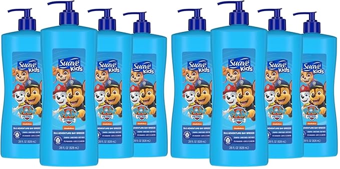 Suave Kids 3 n1 Body Wash & Shampoo Paw Patrol 28 oz,(Pack of 8)