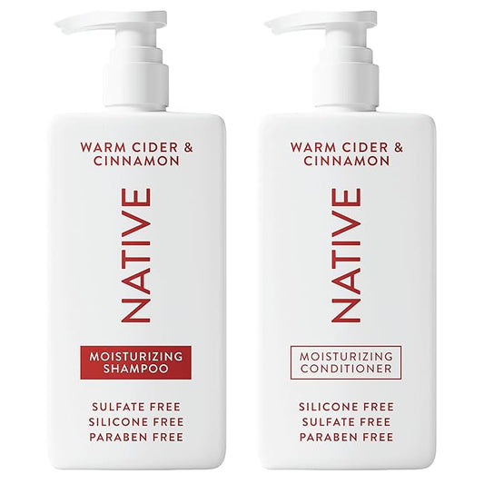 Native Warm Cider & Cinnamon Shampoo and Conditioner Contain Naturally Derived Ingredients | All Hair Types, Color & Treated, Fine to Dry Damaged, Sulfate & Dye Free - 2-Pack