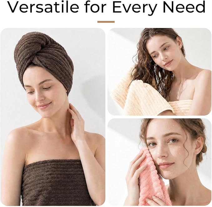 ZVH Hand Towels for Bathroom 6pcs 14X29.5inch,Quick Dry Microfiber,Super Soft,Hand Towels with Hanging Loops for Spa,Kitchen,Hotel (Pink+Beige+Brown, Set of 6)