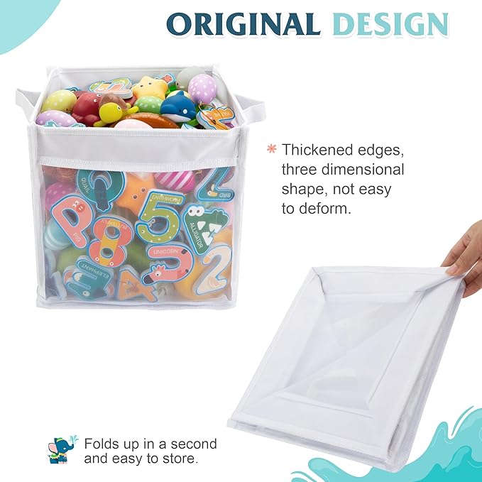 ZIFTY Large Bath Toy Storage Organizer Quick Drying, Bathtub Toy Storage Organizer Bath Toy Holder for Bathtub Wide Opening and Large Capacity Wall-Mounted Toddler Bath Gift